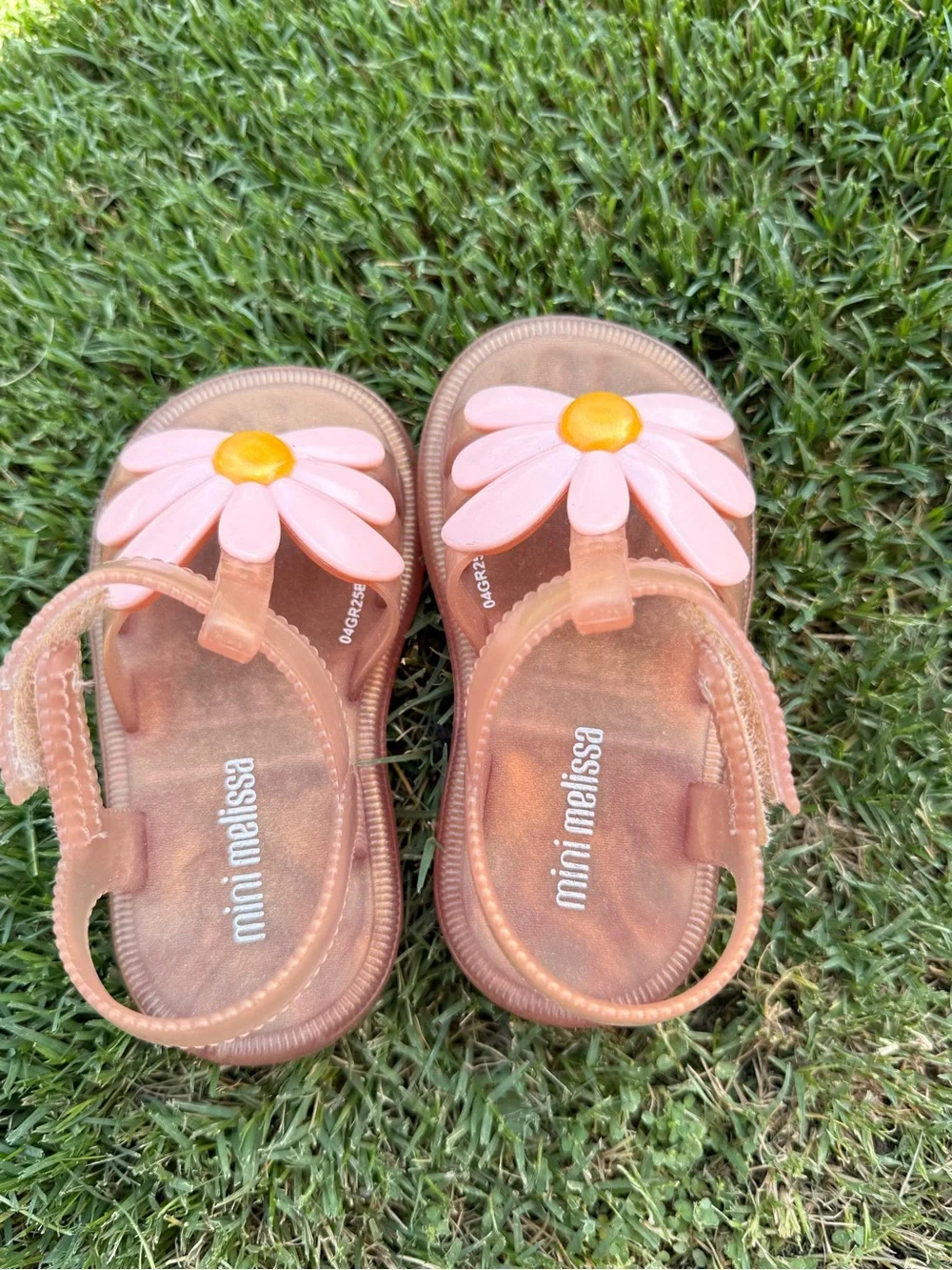 Mini Melissa Daisy Hip Bloom Pink Jelly Sandals Size 6